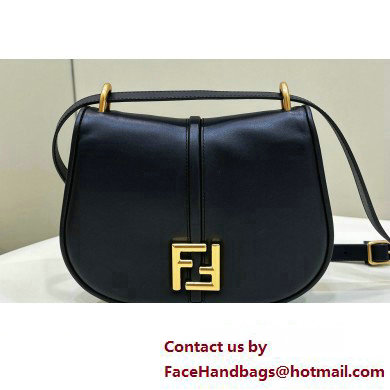 Fendi C Com Medium bag in smooth and full-grain leather Black 2023